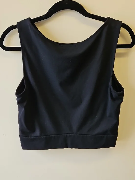 bebe Black Sequin Sleeveless Crop Top with Keyhole Sz Large - Picture 6 of 6